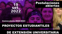 Convocatoria a Proyectos Estudiantiles de Extensión Universitaria 2022-2023