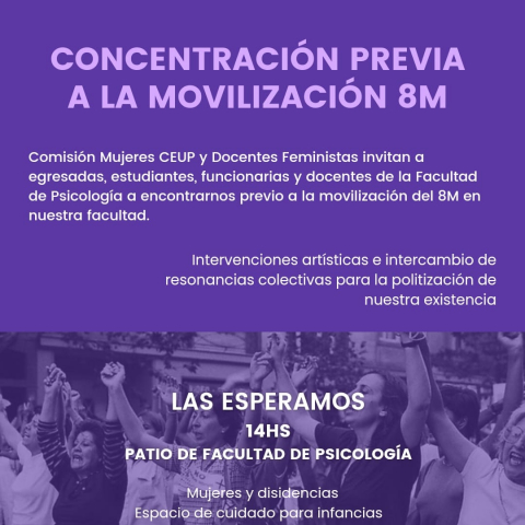 Estudiantes y docentes feministas convocan a concentración previa a la movilización 8M