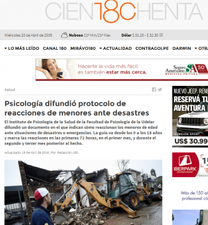 Impresión de pantalla de la nota publicada