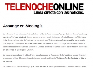 Impresión de pantalla de la nota publicada