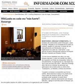 Impresión de pantalla de la nota publicada