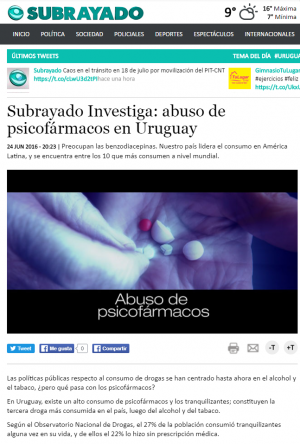Impresión de pantalla de la nota publicada en el portal de Subrayado