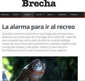Impresión de pantalla de la nota publicada