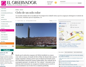 Impresión de pantalla de la nota publicada