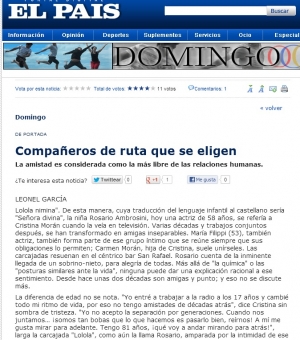 Impresión de pantalla de la nota publicada