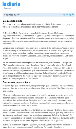 Impresión de pantalla de la nota publicada