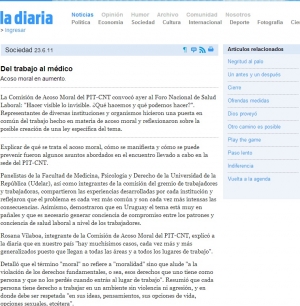 Impresión de pantalla de la nota publicada