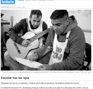 Impresión de pantalla de la nota publicada