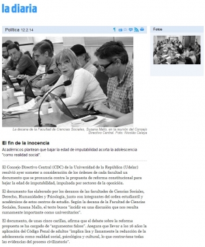 Impresión de pantalla de la nota publicada