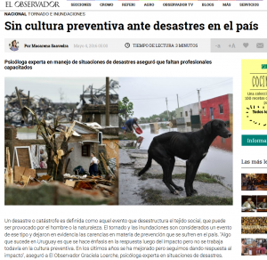 Impresión de pantalla de la nota publicada