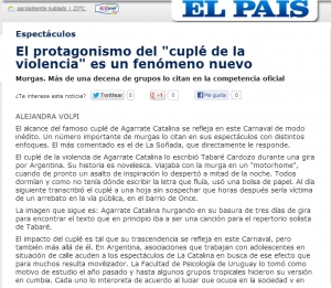 Impresión de pantalla de la nota publicada