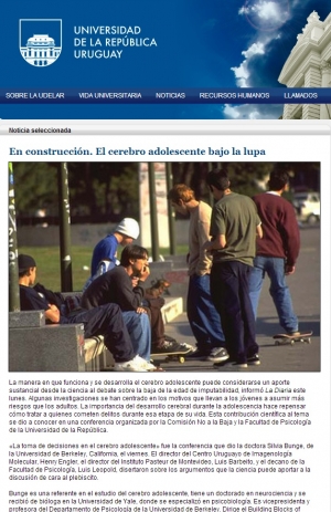 Impresión de pantalla de la nota publicada