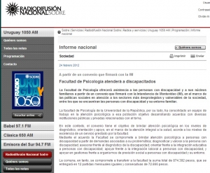 Impresión de pantalla de la nota publicada