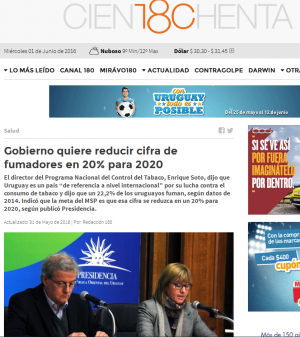 Impresión de pantalla de la nota publicada