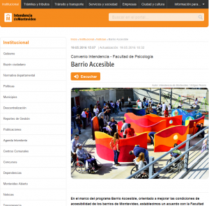 Impresión de pantalla de la nota publicada