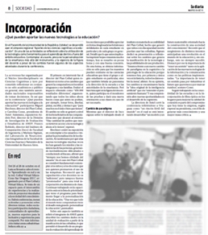 Impresión de pantalla de la nota publicada