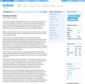 Impresión de pantalla de la nota publicada