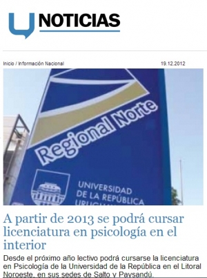 Impresión de pantalla de la nota publicada