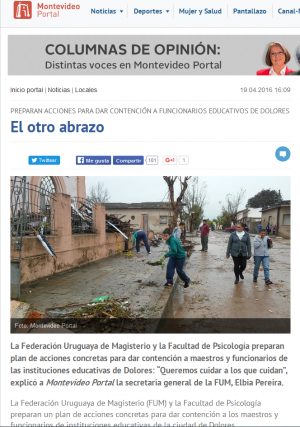 Impresión de pantalla de la nota publicada