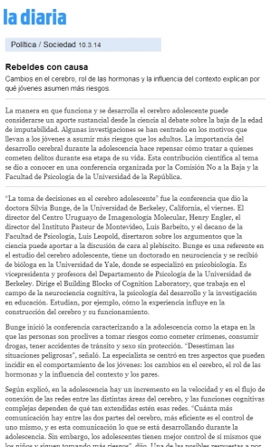 Impresión de pantalla de la nota publicada