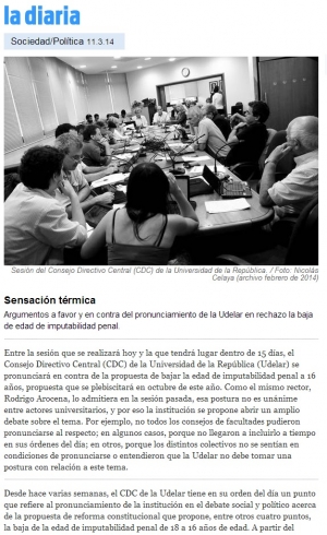 Impresión de pantalla de la nota publicada