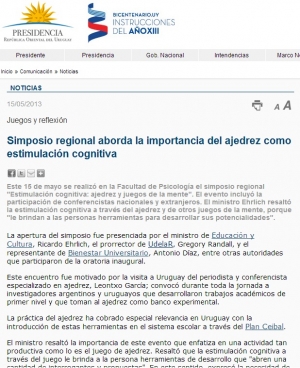 Impresión de pantalla de la nota publicada