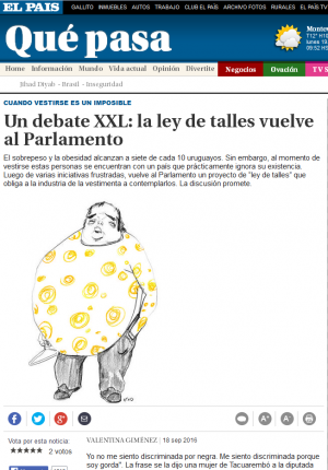 Impresión de pantalla de la nota publicada en el portal de El País