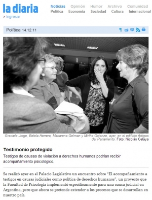 Impresión de pantalla de la nota publicada