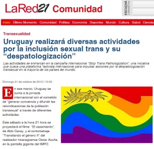 Impresión de pantalla de la nota publicada