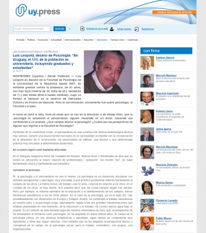 Impresión de pantalla de la nota publicada