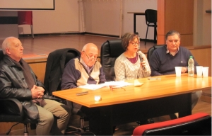Encuentro de formación del Programa de Evaluación Institucional. Presidente de la Comisión de Evaluación Interna y Acreditación, Roberto Kremer; rector de la Udelar, Roberto Markarian; decana de la Fac. de Psicología, María José Bagnato; dinamizador del Área Tecnología y Ciencias de la Naturaleza y el Hábitat, José Passarin