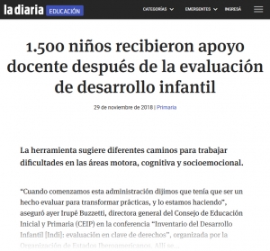 impresión de pantalla de la nota en la web de La Diaria