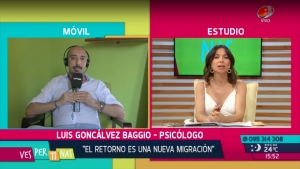 impresión de pantalla de la entrevista al docente Luis Gonçalvez Boggio