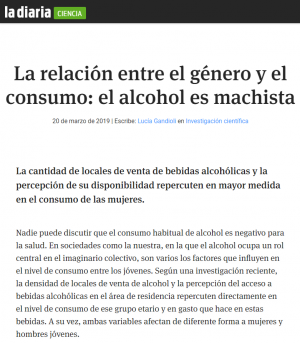 "La relación entre el género y el consumo: el alcohol es machista"