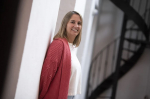 Gabriela Fernández en la diaria (archivo, 2023).  Foto: Camilo dos Santos