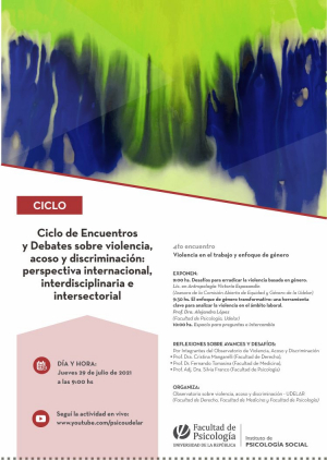 Violencia, acoso y discriminación: perspectiva internacional, interdisciplinaria e intersectorial