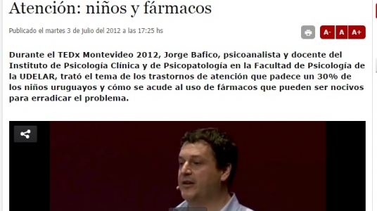 Impresión de pantalla de la nota publicada