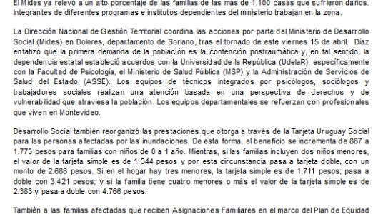 Impresión de pantalla de la nota publicada
