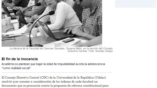 Impresión de pantalla de la nota publicada