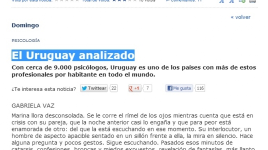 Impresión de pantalla de la nota publicada