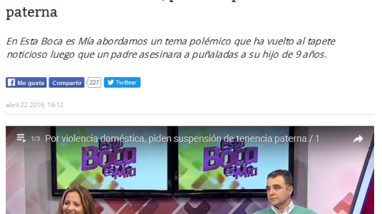 Impresión de pantalla de la nota publicada
