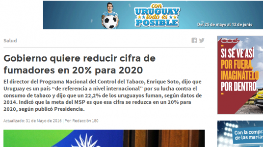 Impresión de pantalla de la nota publicada