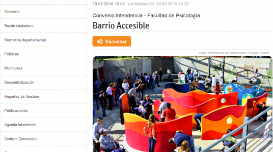 Impresión de pantalla de la nota publicada