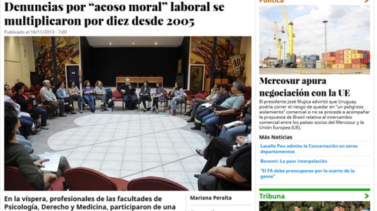 Impresión de pantalla de la nota publicada