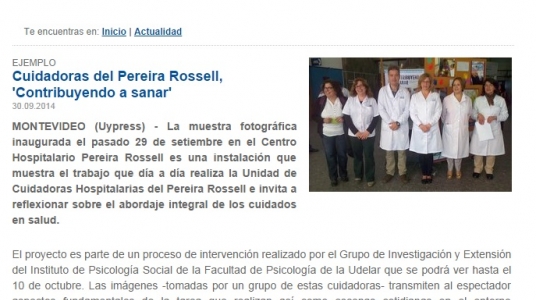 Impresión de pantalla de la nota publicada