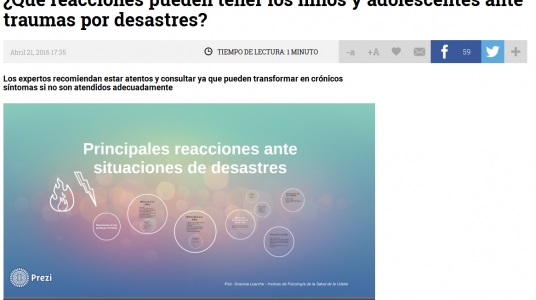 Impresión de pantalla de la nota publicada