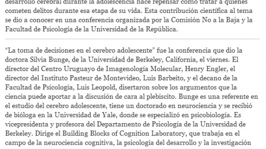 Impresión de pantalla de la nota publicada