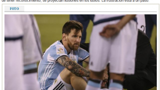 Impresión de pantalla de la nota publicada en el portal de El País