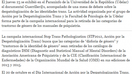 Impresión de pantalla de la nota publicada