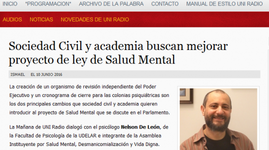 Impresión de pantalla de la nota publicada